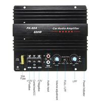 Module d'amplificateur mono canal durable sans perte 12V 600W PA-60A pour haut-parleur de caisson de basses, accessoires audio de voiture haute puissance