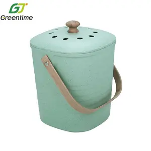 Compost Garbage Bin Hot Selling Special Bamboo Fiber Kitchen Counter Large Garden Garbage Compost Recycle Bin