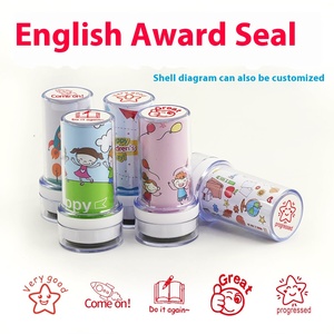 Juego de sellos de dibujos animados para estudiantes, sello de plástico de tinta automática para sello de autoentintado personalizado decorativo - Product Image 6