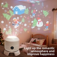 Nuevo Proyector LED Recargable de Copos de Nieve Navideños, Lámpara Decorativa Giratoria Colorida para Fiestas, Luz de Escenario para Halloween 16
