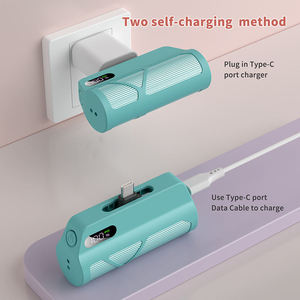 유형 C 케이블 포트에서 Schitec 빌드 전원 은행 5000mah 울트라 씬 포켓 미니 휴대용 전원 전화 충전기 모바일 장치