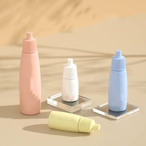 Flacon de lotion rond en HDPE, conteneur portable pour sérum et essence, emballage cosmétique rechargeable, personnalisable - Product Image 1