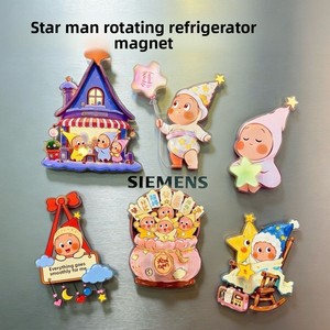แม่เหล็กติดตู้เย็นอะคริลิคขนาด 60 มม. ลายการ์ตูนสร้างสรรค์รักษ์โลก ดีไซน์น่ารัก ขายดี มีคุณค่าสูง รูปดาวหมุนได้ - Product Image 2