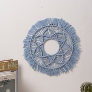 Decoración de Pared de Cuerda de Algodón Tejida a Mano Estilo Bohemio, Diseño de Mandala, Atrapasueños Circular, Adorno Colgante para Decoración del Hogar - Product Image 2