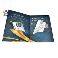 Carpeta de Papel Personalizada para Habitaciones de Hotel con Logotipo Estampado en Relieve - Diseño Plegable en Dos/Tres Partes, Colgador de Puerta, Porta Tarjetas de Visita para Oficina