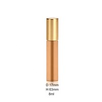 LANJING Petit flacon de parfum à bille roulante pour huile essentielle de laboratoire sur bouteilles en verre dépoli avec couvercle en or