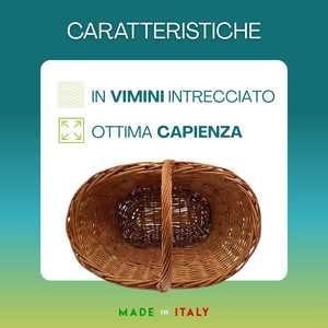 <b>Wicker</b> Firewood <b>Basket</b> With <b>Handle</b> 47.5x33x38 Cm Natural Brown Woven <b>Basket</b> - Product Image 4