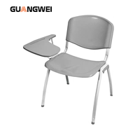 Chaise d'étude empilable GUANGWEI à prix d'usine pour lycée, salle de classe, formation, hôpital, maison, bureau, avec tableau d'écriture intégré