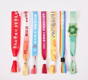 Promotion Gifts Event Custom logo Festival Wristbands Woven Polyester Bracelets <b>Fabric</b> Heat Transfer Wristbands - Product Image 4