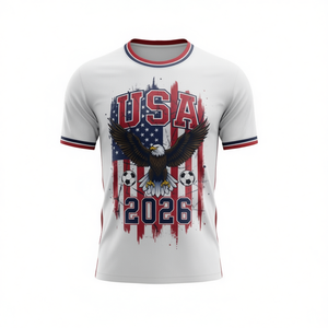 Maglia da Tifoso USA WC 2026 Personalizzabile con Nome e Numero 10, Design Aquila Bianco Rosso Blu - Product Image 2