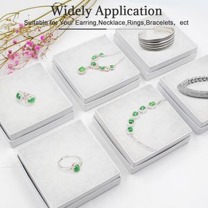 Boîtes d'emballage de bijoux de luxe imprimées sur mesure avec insert en mousse de velours pour petits anneaux, boucles d'oreilles, colliers, emballage de bijoux - Product Image 5