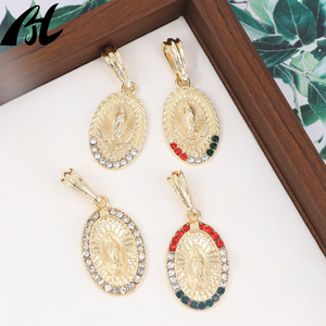 Paling Populer Vintage agama kuningan perhiasan berlapis emas perawan Mary liontin untuk wanita Katolik Kristen hadiah Natal - Product Image 4