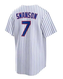 Jahitan Berkualitas Terbaik # 3 Alex Bregman # 4 Crow-Armstrong # 7 Dansby Swanson # 27 Seiya Suzuki Jersey Bisbol Amerika - Product Image 3