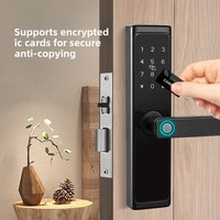 Serrure de porte intelligente WiFi Tuya TTLock CD-03, empreinte digitale, carte-clé, télécommande par téléphone portable pour portes en bois, maison, appartement, hôtel