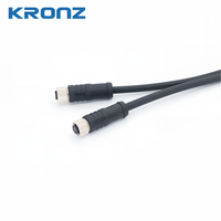 Conector Recto KRONZ M8 de 4 Pines, Código A, Macho/Hembra, con Cable de Sensor de Aviación Impermeable IP67, Longitud Personalizada