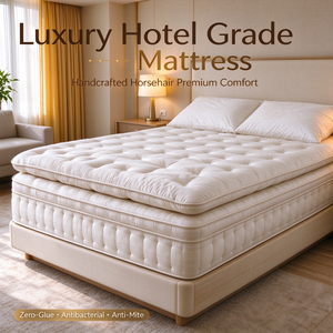 <span class=keywords><strong>Matelas</strong></span> à ressorts en crin de cheval naturel fait main 28 cm, fermeté moyenne, luxe, sans colle, antibactérien, anti-acariens, Mountain Hermit Home - Product Image 1