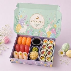 Boîte de livraison de <span class=keywords><strong>sushi</strong></span> en papier écologique, résistante aux fuites, personnalisée, avec séparateurs, pour l'emballage de plats japonais <span class=keywords><strong>à</strong></span> emporter - Product Image 2