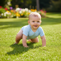 Vêtements pour bébés personnalisés OEM ODM, barboteuse pour bébé à manches courtes 100% coton, étiquette privée, body tricoté pour bébé 3M-24M