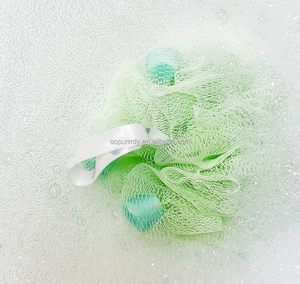 Logo personnalisé douche bouffée de bain savon éponge luffa <span class=keywords><strong>Loufa</strong></span> corps lavage boule maille pouf épurateur bain gant de toilette avec savon fleur d'olivier - Product Image 3