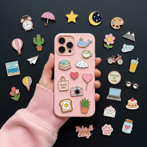 Autocollant métallique personnalisé OEM, badge émaillé pour coque de téléphone portable, marché saoudien et émirati, adhésif 3M, vente en gros de décalcomanies pour téléphones - Product Image 4