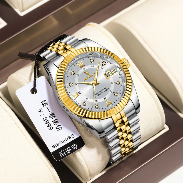 910 Man Wristwatch Waterproof Luminous Men Quartz Watch Stainless Steel Strap Men's Watches