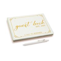 Benutzer definiertes kostenloses Logo Hardcover Weiß B5 Journal Planer Notizbuch Leder karte Hochzeit A4 Leder gebundenes Gästebuch
