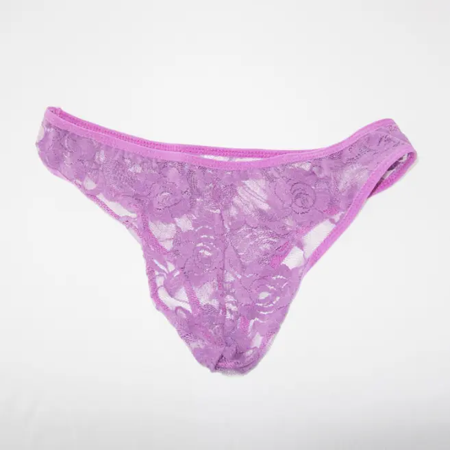 Fashion Popular Men's Lace Rose Underwear Sexy Transparent Briefs
