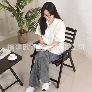 Folding chair for adults, outdoor backrest, children, bedroom, living room, shoe changing <b>stool</b>, balcony, leisure home <b>stool</b> - Product Image 1