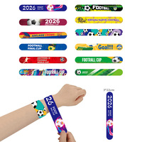 Nouveautés : Bracelets à claquer en PVC non toxique, design Coupe de Football 2026, pour fêtes d'anniversaire (enfants et adultes)