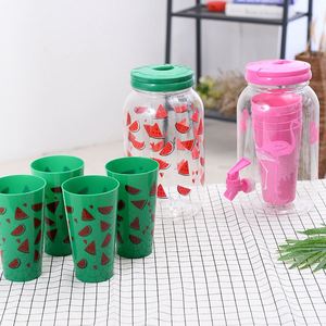 3.8l Custom Drinkware <b>Drinking</b> <b>Plastic</b> Juice Water Kettle and Beer Barrel Cooler Jug Jar Bottle with 4 <b>Cups</b> Faucet Handle - Product Image 2