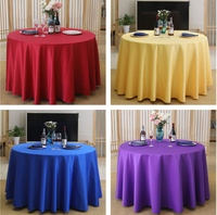 Vente en gros de nappes blanches rondes en polyester nappe de restaurant nappes rondes de haute qualité pour décorations de mariage