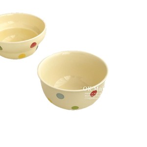 Bols en céramique à pois avec poignées, compatibles lave-vaisselle et micro-ondes, pour servir lors de fêtes - Product Image 5