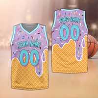 Maillot de basketball décontracté personnalisé à effet goutte d'eau, avec nom et logo sur mesure, séchage rapide, col en V, assorti pour la famille, cadeau pour les amateurs de basketball