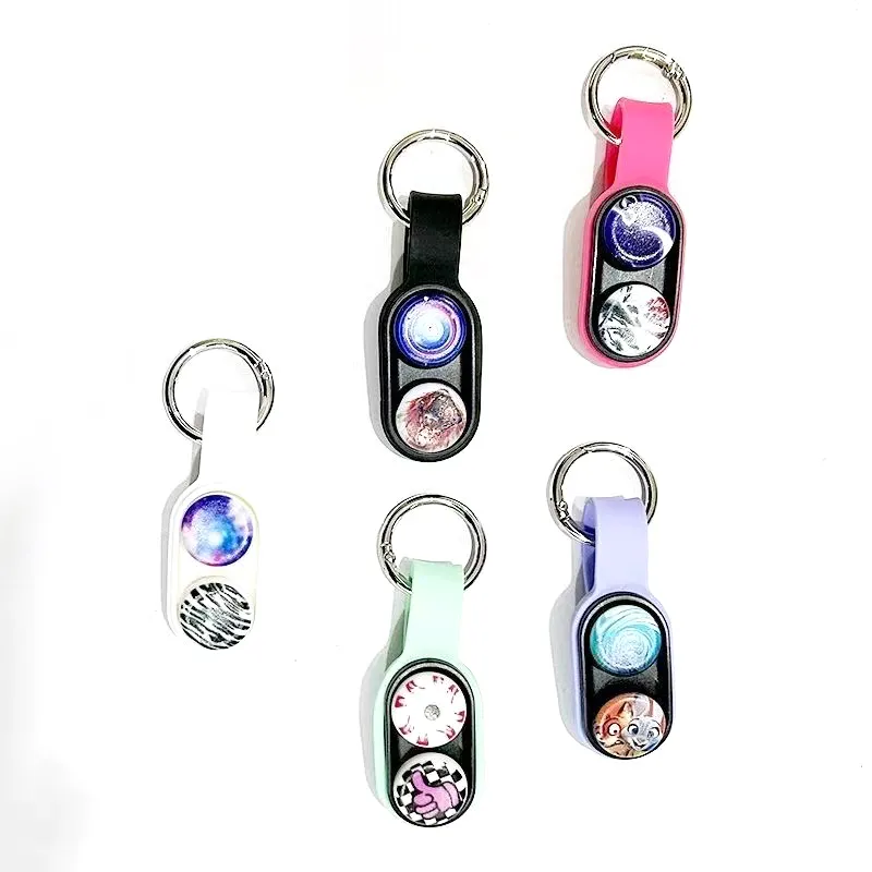 New Products Creative Customized Printing Logo Keychain Pop Puck Trick Magnet Poppuck Fidget Stress Relief Toys