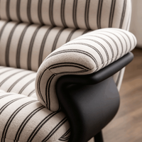 Fauteuil canapé décontracté de style français, vintage du milieu du siècle, en tissu à motif tigre, avec pieds en bois, mousse haute densité, inclinable et confortable pour la maison