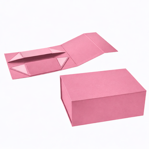 กล่องพับแม่เหล็กสีชมพูขายส่ง กล่องพับแข็งแบบกำหนดเองสุดหรู พร้อมช่องใส่สำหรับเครื่องสำอางและผลิตภัณฑ์บำรุงผิว - Product Image 4