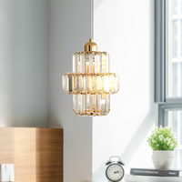 Lustres Pendentifs en Cristal Simples et Luxueux pour Table à Manger, Îlot de Cuisine et Éclairage de Chevet