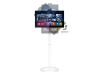 Smart TV portable multifonctionnelle rechargeable de 27 pouces avec système Android Armoire blanche à rétroéclairage LED