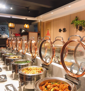 Onawei Rose Gold Restaurant Hotel <strong>Chafing</strong> <strong>Dishes</strong> Party Wedding Chefing <strong>Dish</strong> Catering Buffet Hanging Food Warmer Chaving <strong>Dish</strong> - Product Image 1