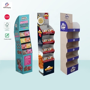 Exhibidor de Cartón Corrugado de Piso POP <span class=keywords><strong>para</strong></span> Retail en Supermercado Estante <span class=keywords><strong>para</strong></span> Alimentos Frutos Secos Galletas Botanas Pan Dulces - Product Image 1
