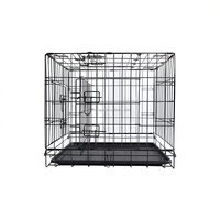 Cage à animaux de compagnie pliable en métal portable, cage à chien à double porte, chenil en fil métallique avec plateau amovible pour chiot, lapin, chat, maison pour animaux de compagnie d'intérieur