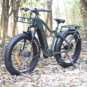 पूर्ण निलंबन ई-बाइक 1000w 17.5ah हटाने योग्य लिथियम बैटरी 26 "वसा टायर इलेक्ट्रिक बाइक के लिए वयस्क