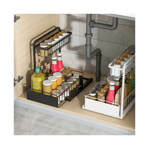 <span class=keywords><strong>Easylife</strong></span>-Estante organizador de tarros de especias para encimera, estante para fregadero de cocina, estante de almacenamiento de baño de acero metálico con cajón deslizante - Product Image 1