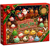 Calendrier de l'Avent Squishy de Noël – Coffret Surprise – Jouet Anti-Stress Doux en Forme de Boule pour Adultes et Enfants – Cadeau de Fêtes
