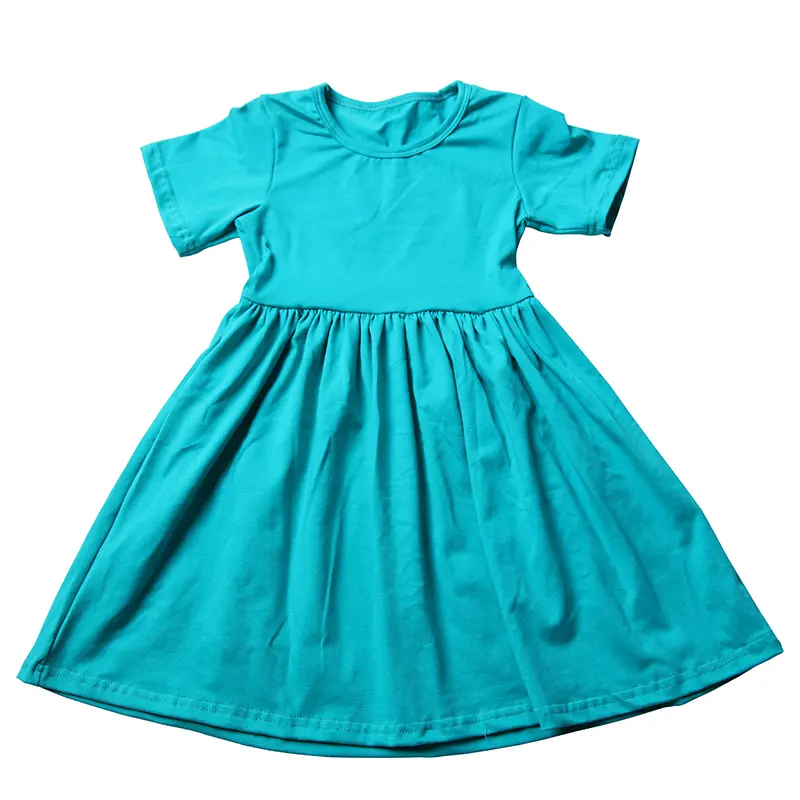 2024 Boutique nouvelle mode enfants robe filles à manches courtes robe confortable tissu enfant en bas âge coton princesse fête fille robe