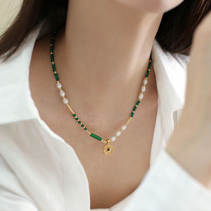 Collar de Perlas Naturales 1463 con Cadena de Ágata - Product Image 3