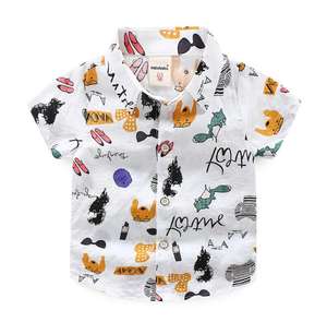 เสื้อยืดแขนสั้นลายการ์ตูนผ้าฝ้ายนุ่มสำหรับเด็กผู้ชายอายุ 2-6 ปี ขายส่งช่วงซัมเมอร์ - Product Image 1