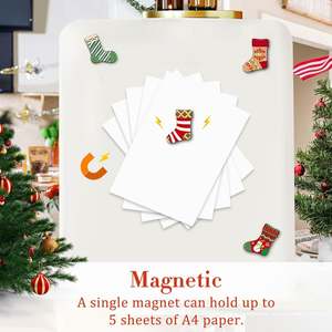 Aimants de réfrigérateur modernes en résine écologique en forme de chaussette de Noël, emballage individuel, compatibles lave-vaisselle, pour tableau blanc magnétique - Product Image 6