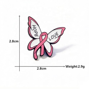 Schmetterling-Schleife zur Förderung der Brustkrebs-Pflege, Mehrfarbiges Band für Rosa Schleifen-Anstecknadel - Product Image 3