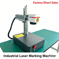Machine de marquage laser à fibre MINI 20W 30W 50W, écologique, précision 0,01 mm, 110/220V, pour cartes de visite, cartes bancaires, et étiquettes d'oreille d'animaux